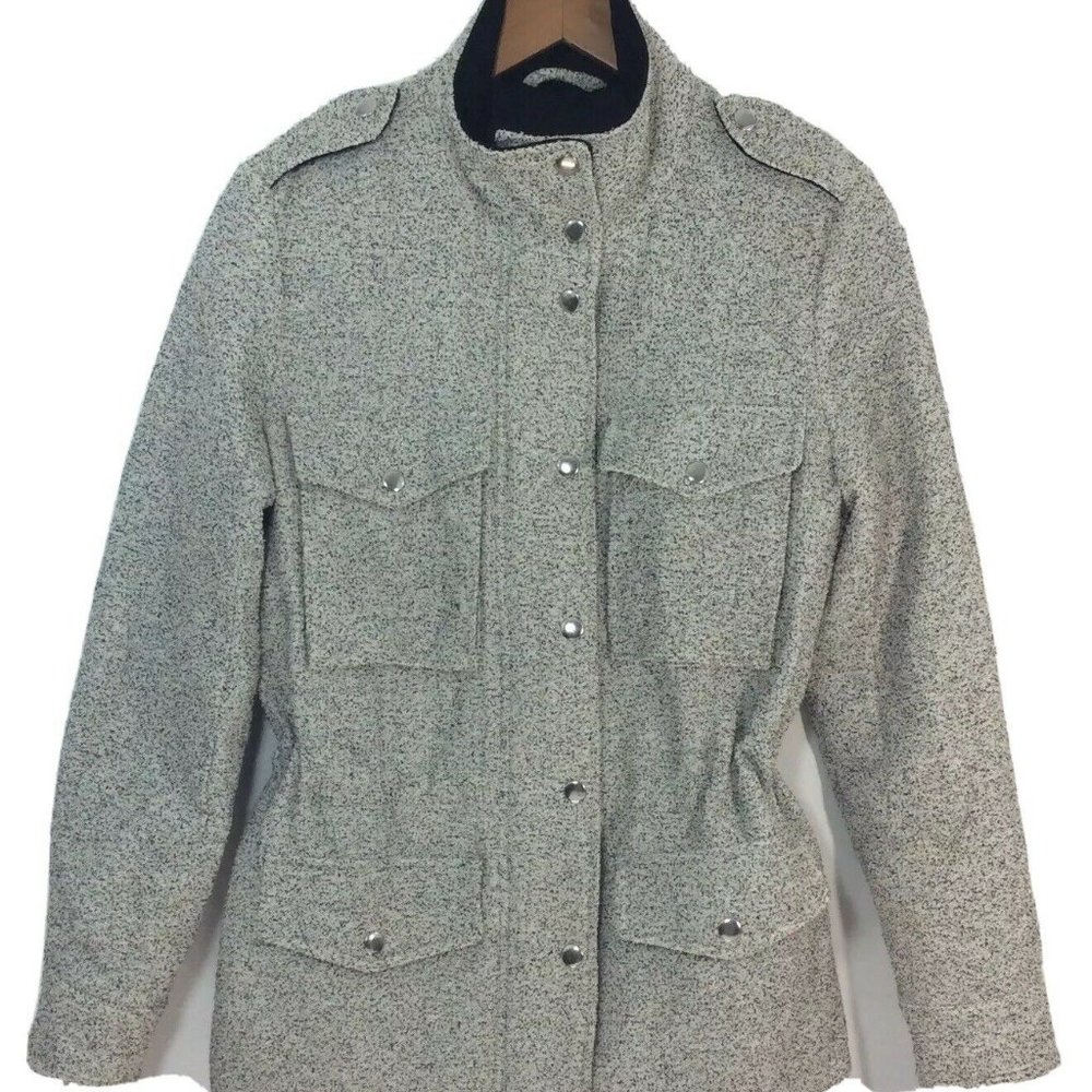 Club Monaco Womens Tweed Long Sleeve Zip Jacket